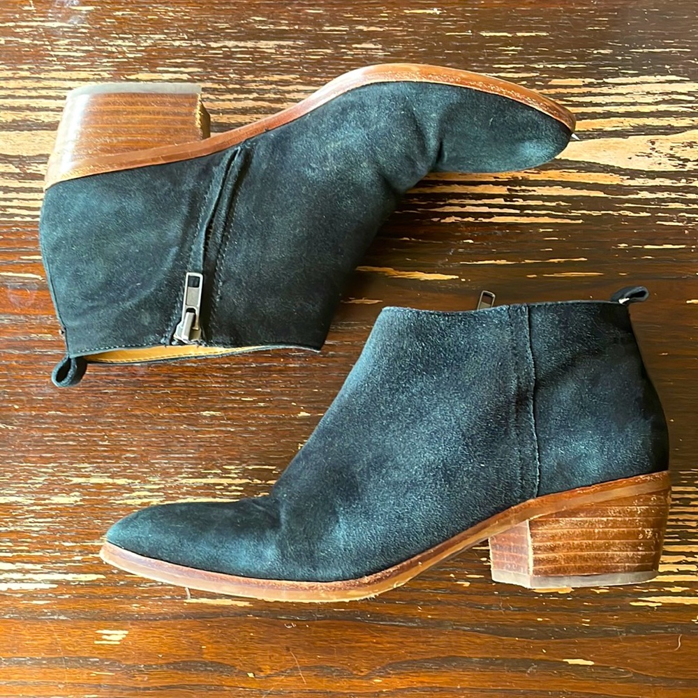 J Crew Black Suede Ankle Bootie 7.5